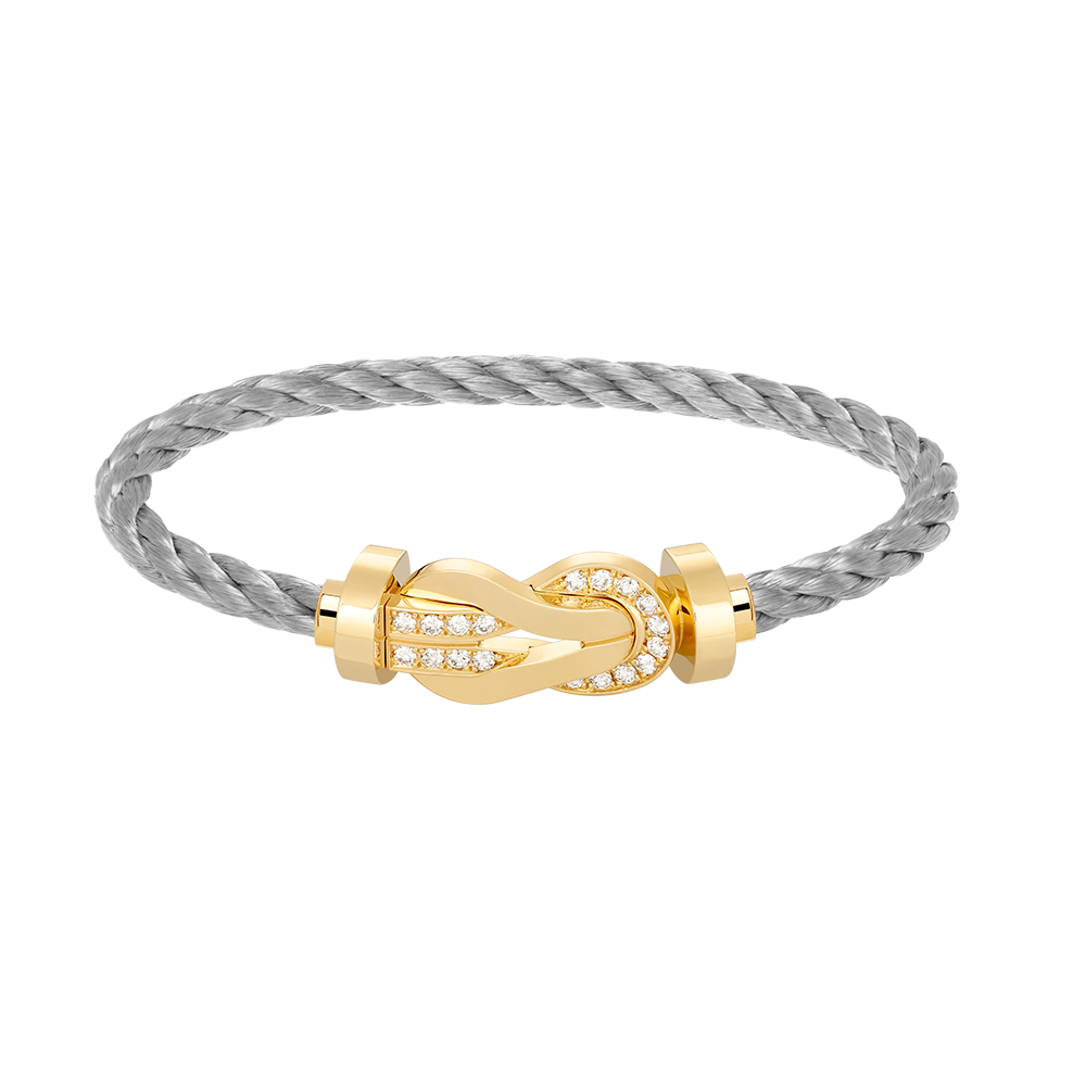 [⭐JeweliWhal]CHANCE LARGE 8 FIGURE BUCKLE HALF DIAMOND BRACELET GOLD