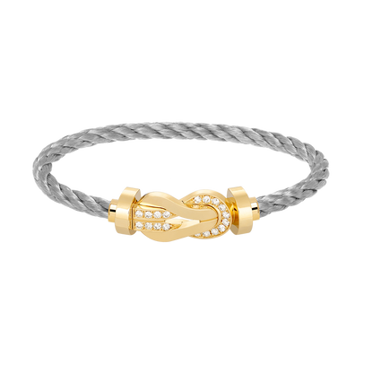 [⭐JeweliWhal]CHANCE LARGE 8 FIGURE BUCKLE HALF DIAMOND BRACELET GOLD