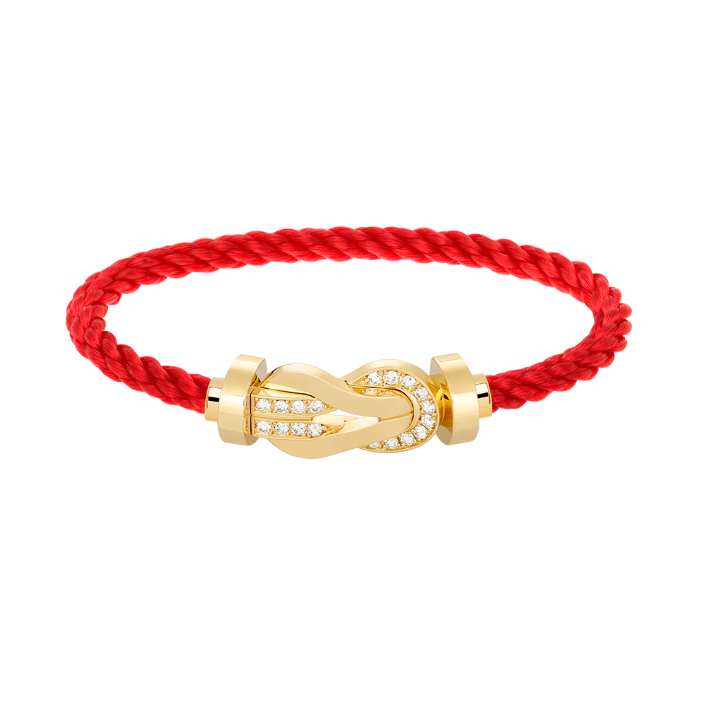[⭐JeweliWhal]CHANCE LARGE 8 FIGURE BUCKLE HALF DIAMOND BRACELET GOLD