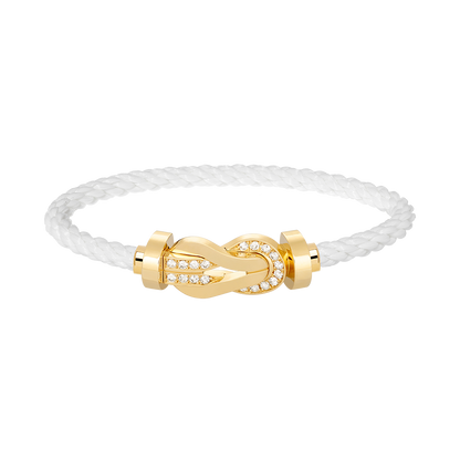 [⭐JeweliWhal]CHANCE LARGE 8 FIGURE BUCKLE HALF DIAMOND BRACELET GOLD