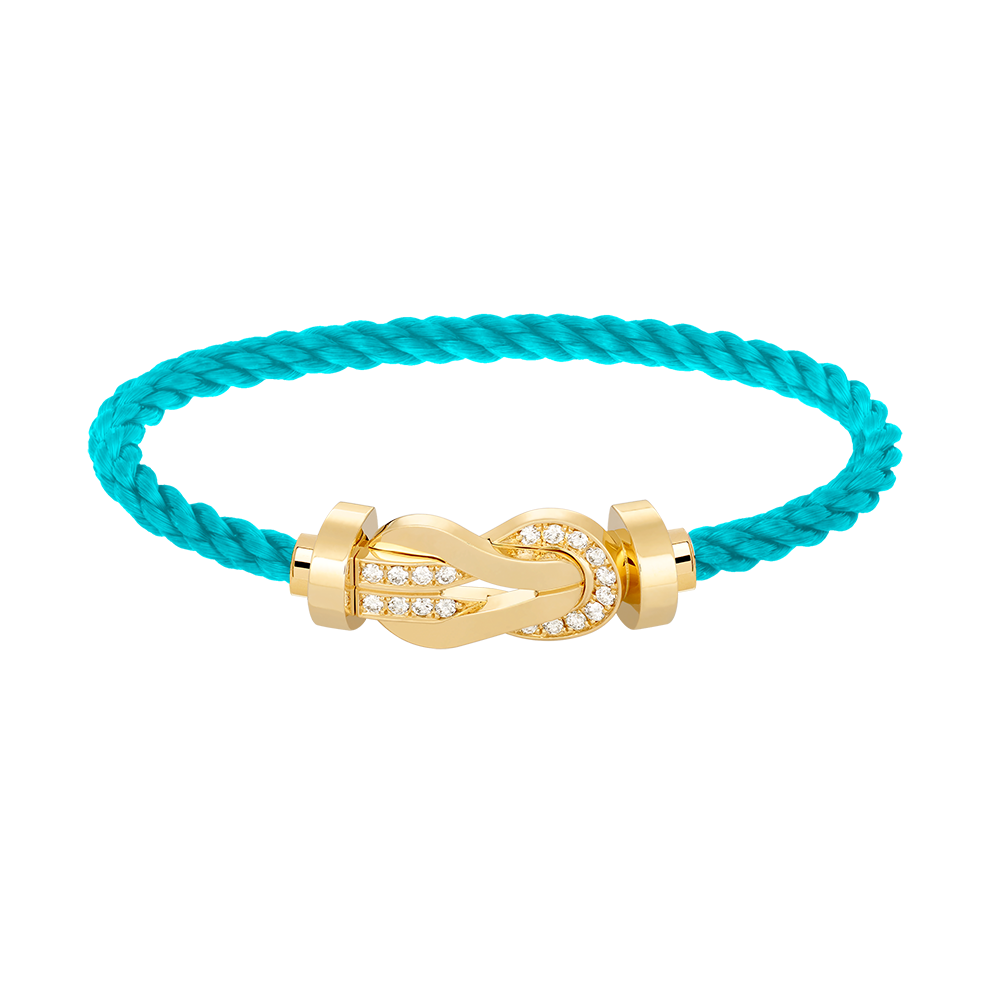 [⭐JeweliWhal]CHANCE LARGE 8 FIGURE BUCKLE HALF DIAMOND BRACELET GOLD