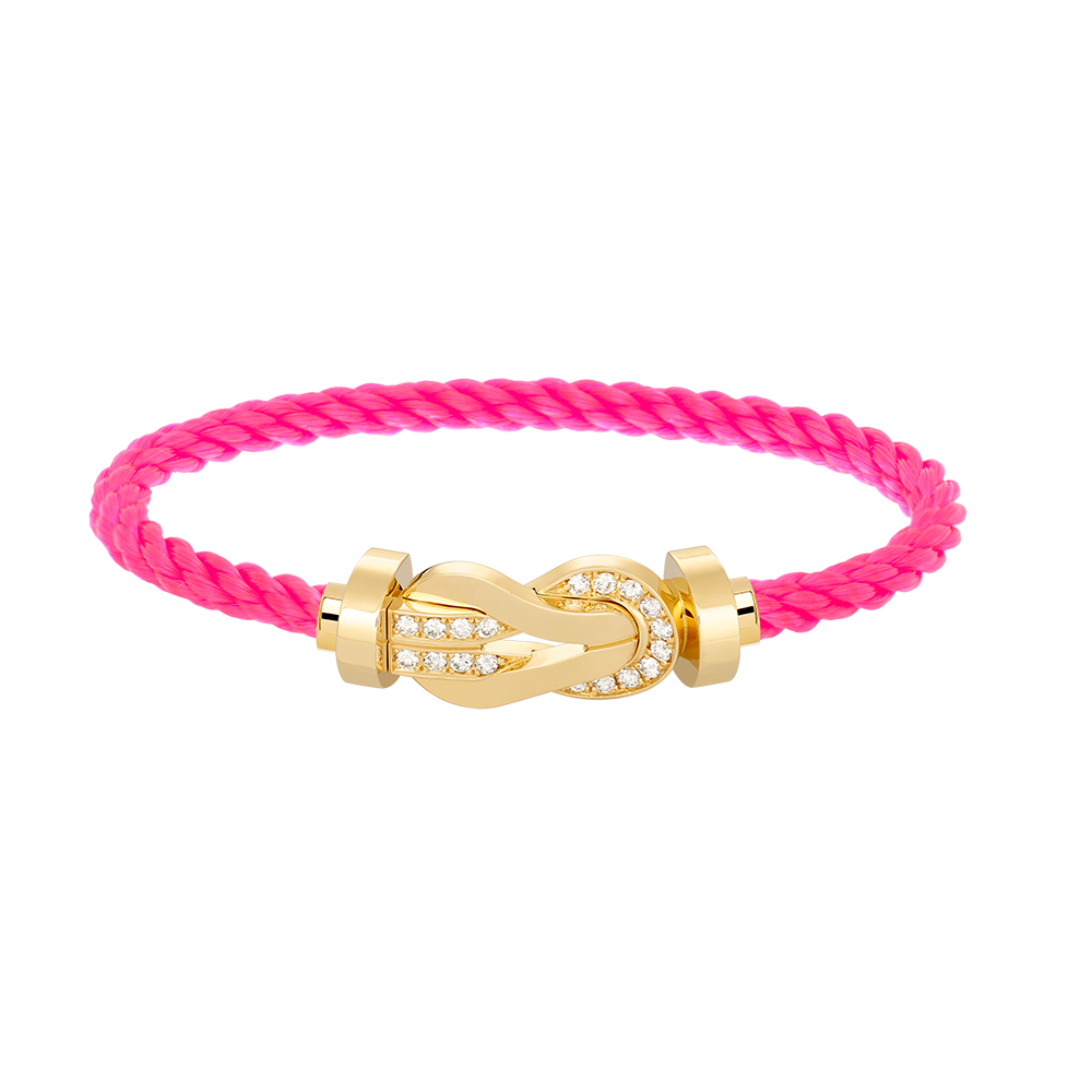 [⭐JeweliWhal]CHANCE LARGE 8 FIGURE BUCKLE HALF DIAMOND BRACELET GOLD