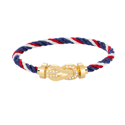 [⭐JeweliWhal]CHANCE LARGE 8 FIGURE BUCKLE HALF DIAMOND BRACELET GOLD