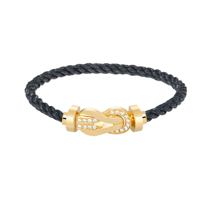 [⭐JeweliWhal]CHANCE LARGE 8 FIGURE BUCKLE HALF DIAMOND BRACELET GOLD