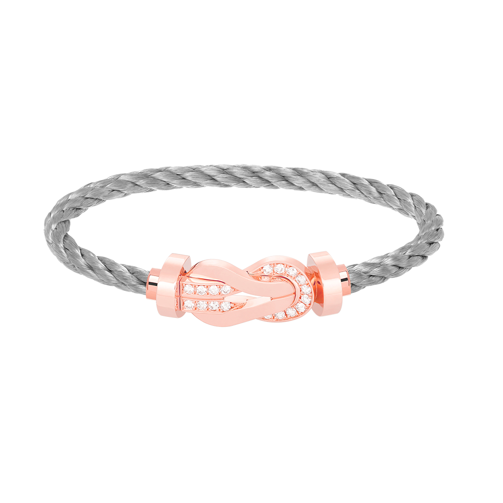 [⭐JeweliWhal]CHANCE LARGE 8 FIGURE BUCKLE HALF DIAMOND BRACELET ROSE GOLD