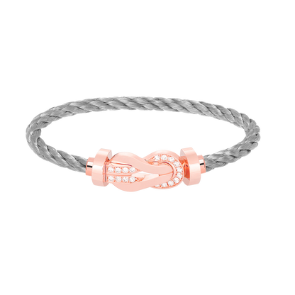 [⭐JeweliWhal]CHANCE LARGE 8 FIGURE BUCKLE HALF DIAMOND BRACELET ROSE GOLD