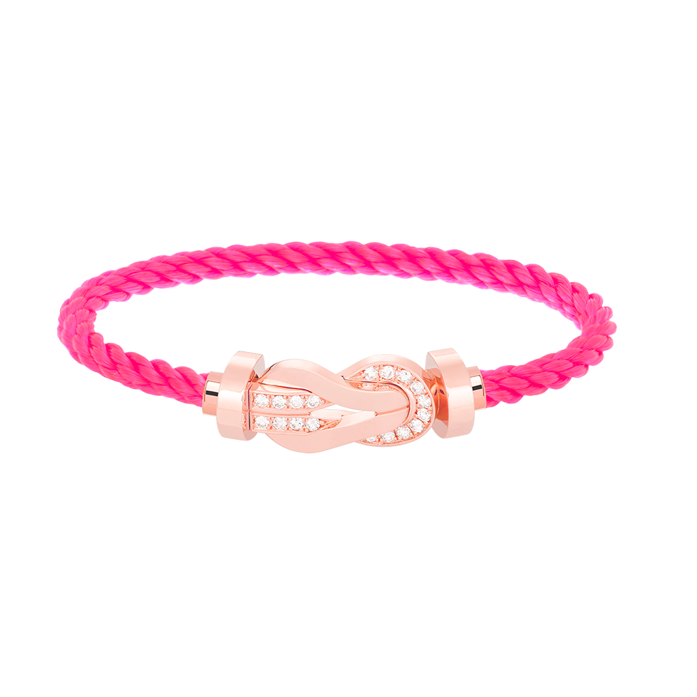 [⭐JeweliWhal]CHANCE LARGE 8 FIGURE BUCKLE HALF DIAMOND BRACELET ROSE GOLD
