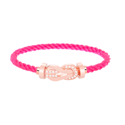 [⭐JeweliWhal]CHANCE LARGE 8 FIGURE BUCKLE HALF DIAMOND BRACELET ROSE GOLD