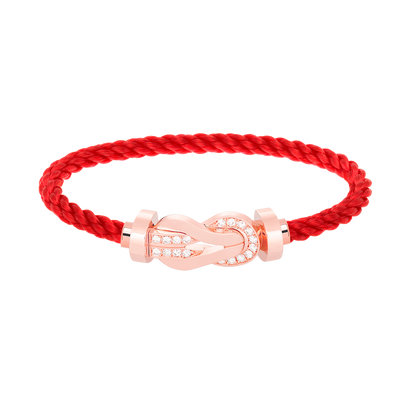 [⭐JeweliWhal]CHANCE LARGE 8 FIGURE BUCKLE HALF DIAMOND BRACELET ROSE GOLD