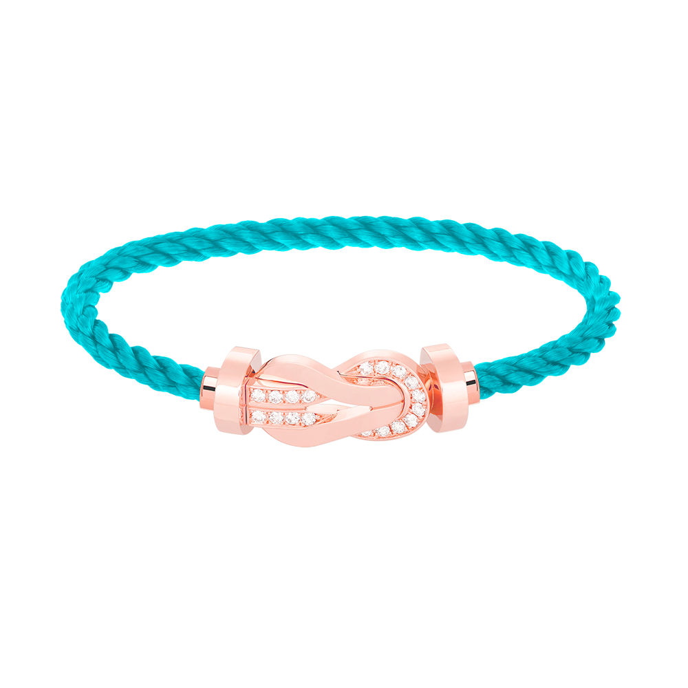 [⭐JeweliWhal]CHANCE LARGE 8 FIGURE BUCKLE HALF DIAMOND BRACELET ROSE GOLD