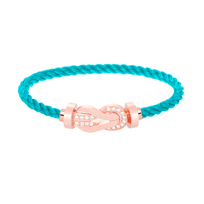 [⭐JeweliWhal]CHANCE LARGE 8 FIGURE BUCKLE HALF DIAMOND BRACELET ROSE GOLD