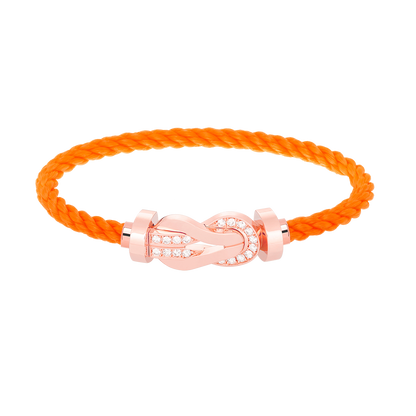 [⭐JeweliWhal]CHANCE LARGE 8 FIGURE BUCKLE HALF DIAMOND BRACELET ROSE GOLD