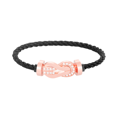 [⭐JeweliWhal]CHANCE LARGE 8 FIGURE BUCKLE HALF DIAMOND BRACELET ROSE GOLD