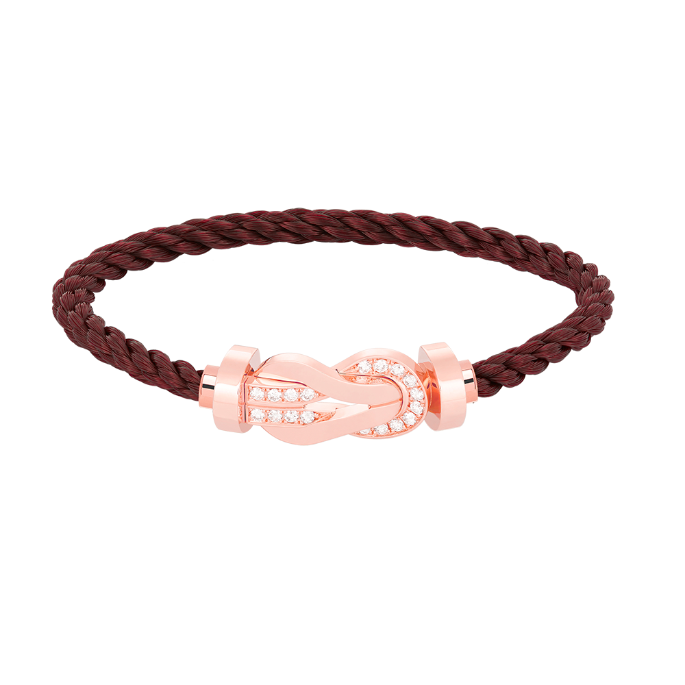 [⭐JeweliWhal]CHANCE LARGE 8 FIGURE BUCKLE HALF DIAMOND BRACELET ROSE GOLD