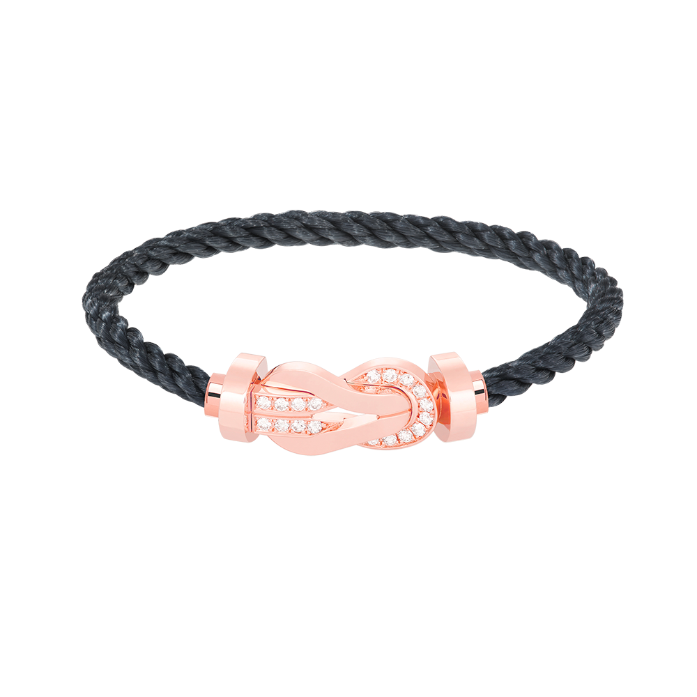 [⭐JeweliWhal]CHANCE LARGE 8 FIGURE BUCKLE HALF DIAMOND BRACELET ROSE GOLD