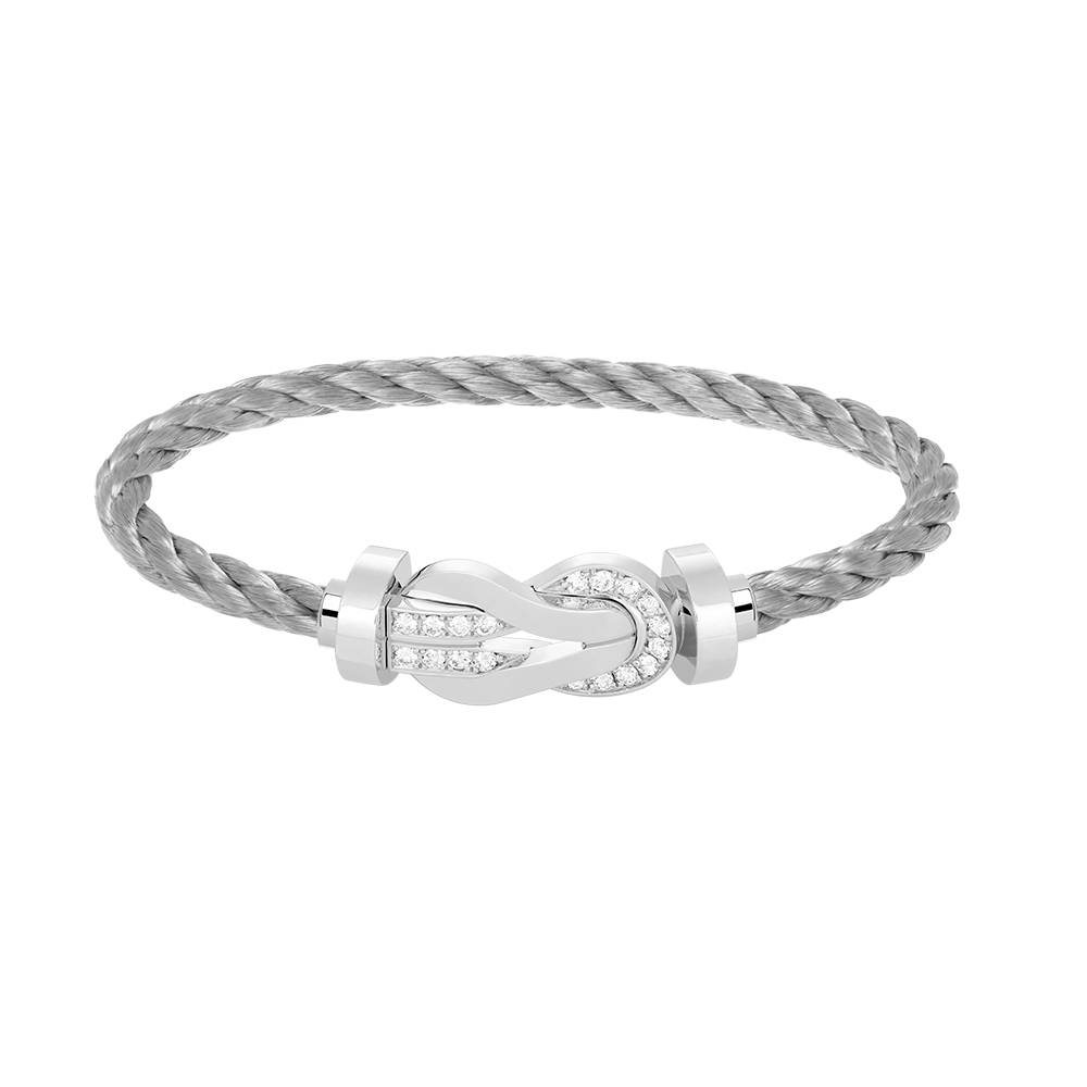 [⭐JeweliWhal]CHANCE LARGE 8 FIGURE BUCKLE HALF DIAMOND BRACELET SILVER