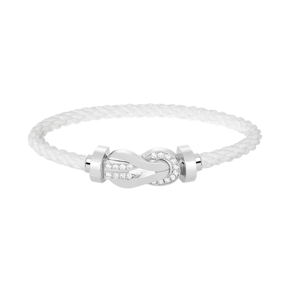[⭐JeweliWhal]CHANCE LARGE 8 FIGURE BUCKLE HALF DIAMOND BRACELET SILVER