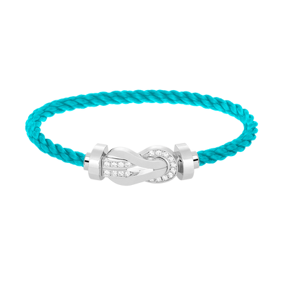 [⭐JeweliWhal]CHANCE LARGE 8 FIGURE BUCKLE HALF DIAMOND BRACELET SILVER