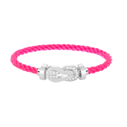 [⭐JeweliWhal]CHANCE LARGE 8 FIGURE BUCKLE HALF DIAMOND BRACELET SILVER