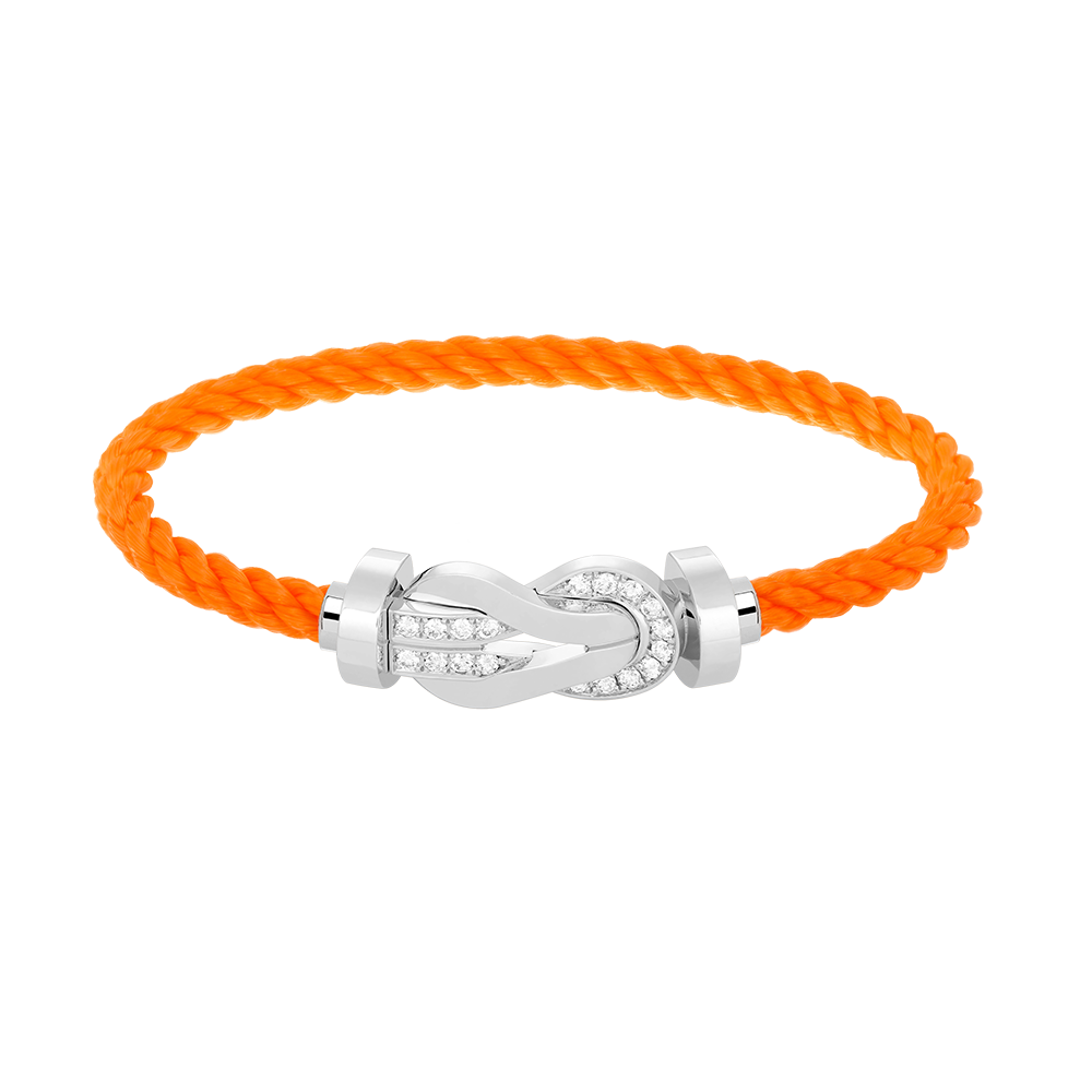 [⭐JeweliWhal]CHANCE LARGE 8 FIGURE BUCKLE HALF DIAMOND BRACELET SILVER
