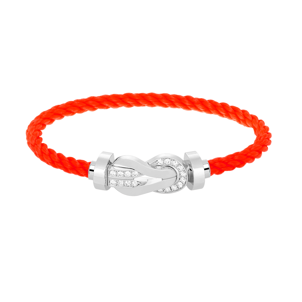 [⭐JeweliWhal]CHANCE LARGE 8 FIGURE BUCKLE HALF DIAMOND BRACELET SILVER