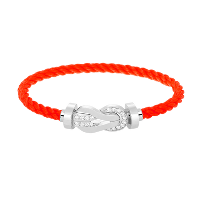 [⭐JeweliWhal]CHANCE LARGE 8 FIGURE BUCKLE HALF DIAMOND BRACELET SILVER