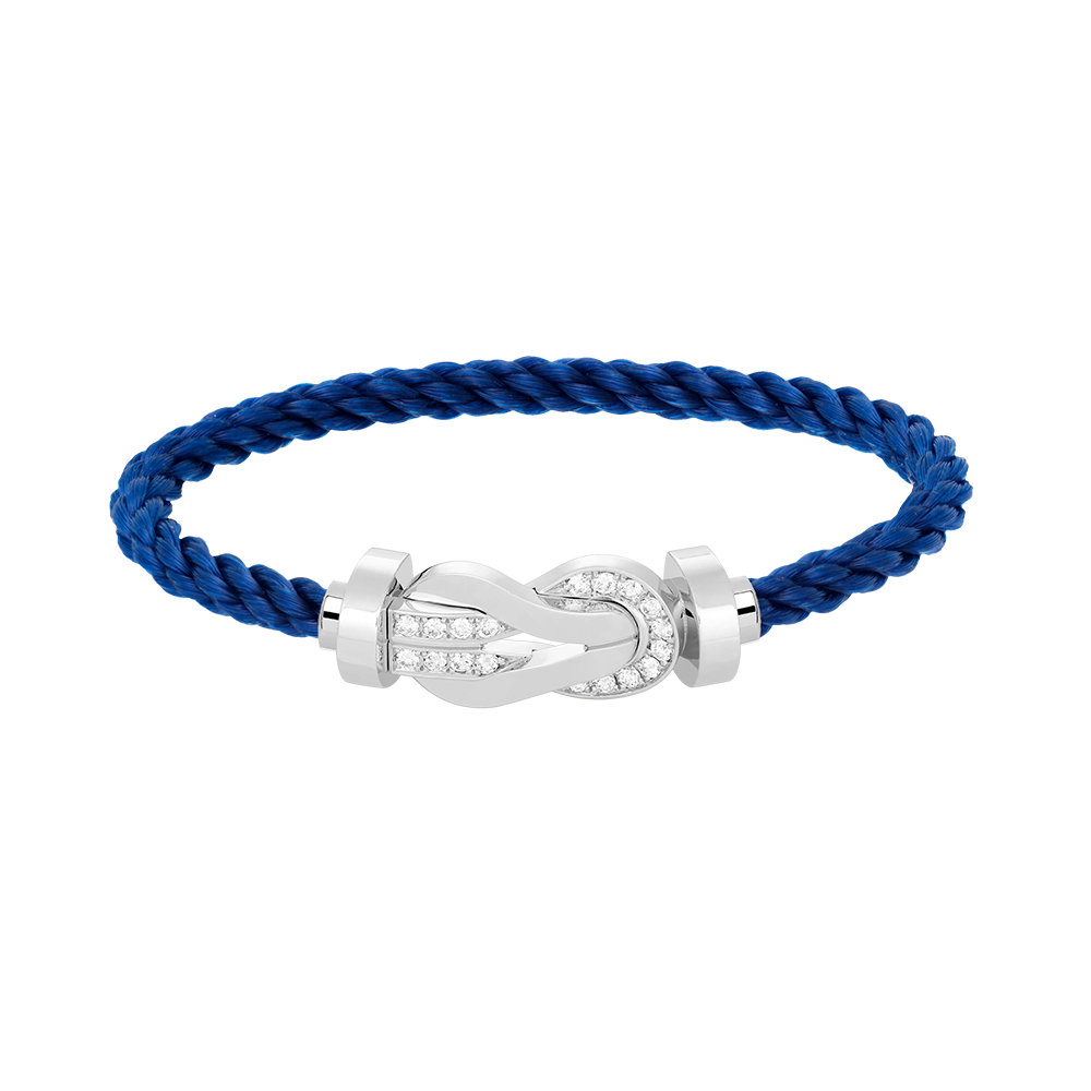 [⭐JeweliWhal]CHANCE LARGE 8 FIGURE BUCKLE HALF DIAMOND BRACELET SILVER
