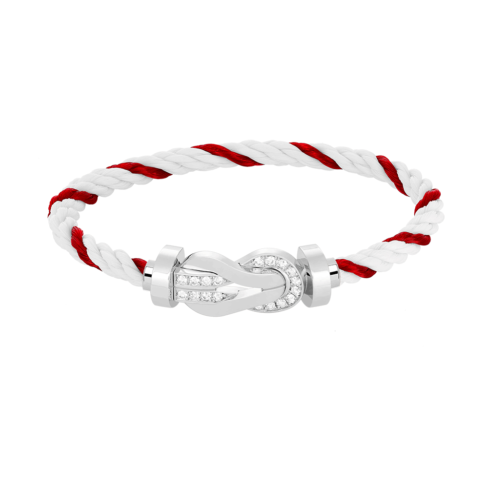 [⭐JeweliWhal]CHANCE LARGE 8 FIGURE BUCKLE HALF DIAMOND BRACELET SILVER