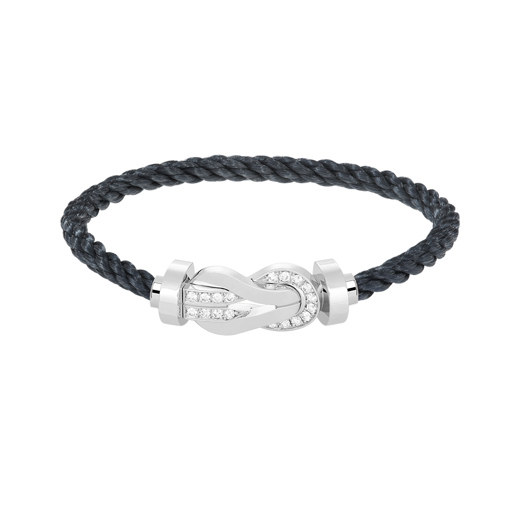 [⭐JeweliWhal]CHANCE LARGE 8 FIGURE BUCKLE HALF DIAMOND BRACELET SILVER