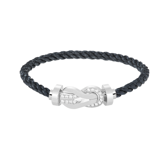 [⭐JeweliWhal]CHANCE LARGE 8 FIGURE BUCKLE HALF DIAMOND BRACELET SILVER