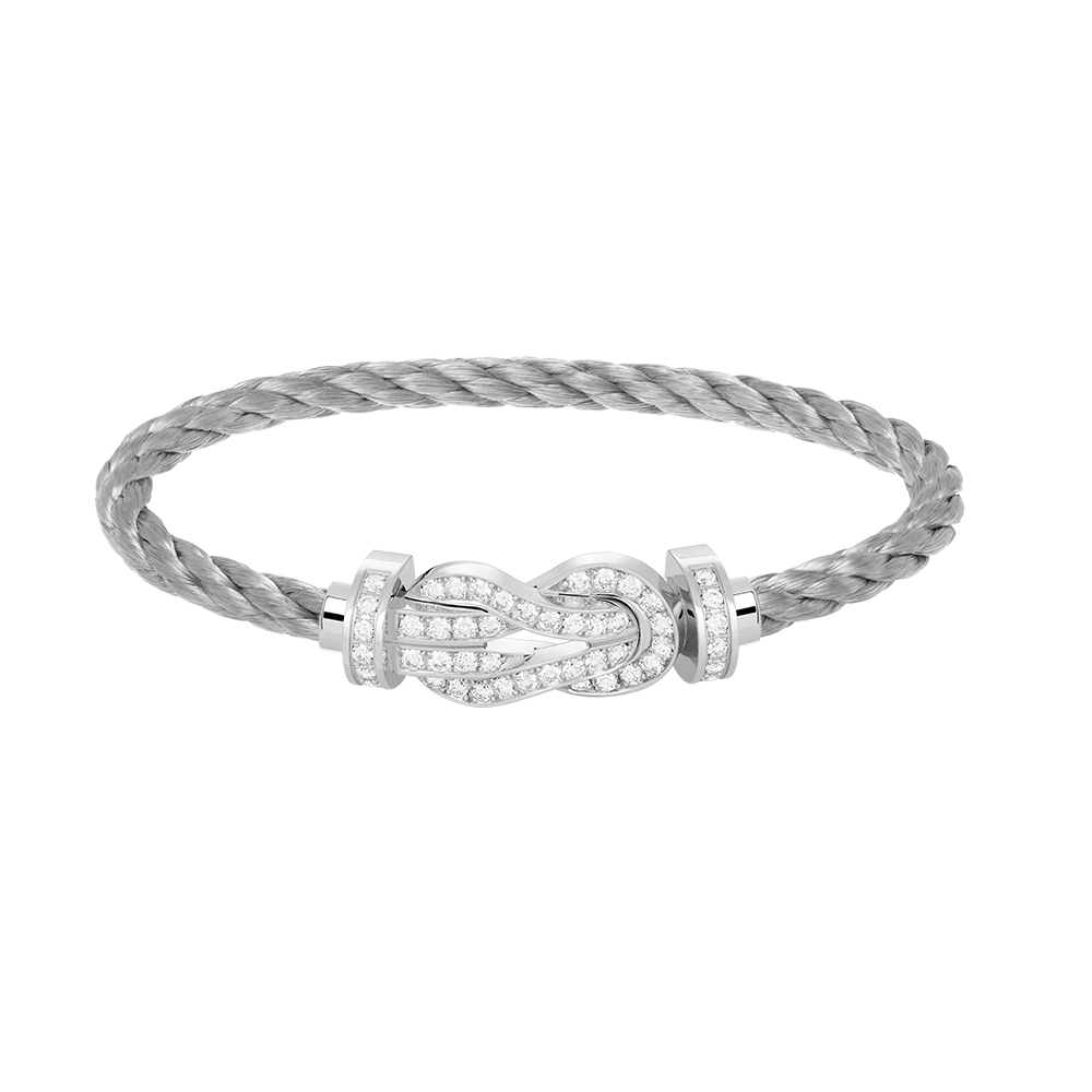 [⭐JeweliWhal]CHANCE LARGE 8 FIGURE BUCKLE FULL DIAMOND BRACELET SILVER