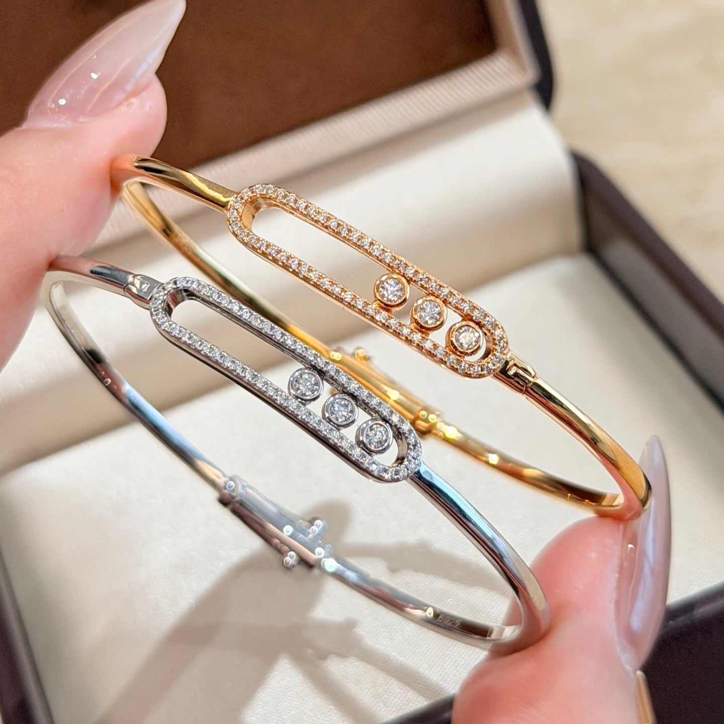 [⭐JeweliWhal]Move Pavé Diamond Bangle Bracelet M
