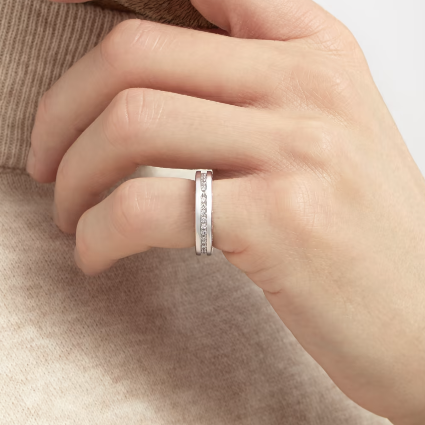 [⭐JeweliWhal]ZERO 1 ONE-BAND PAVED DIAMONDS ON THE SPIRAL RING