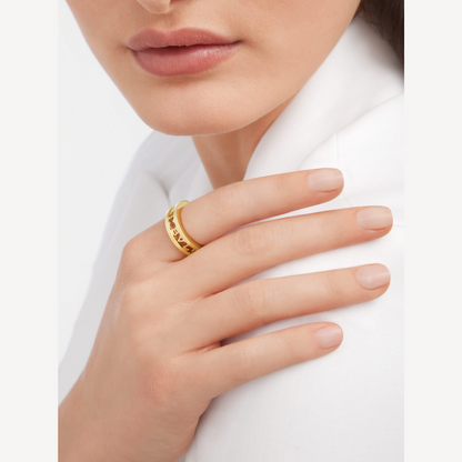 [⭐JeweliWhal]ZERO 1 ONE-BAND WITH OPENWORK LOGO SPIRAL RING
