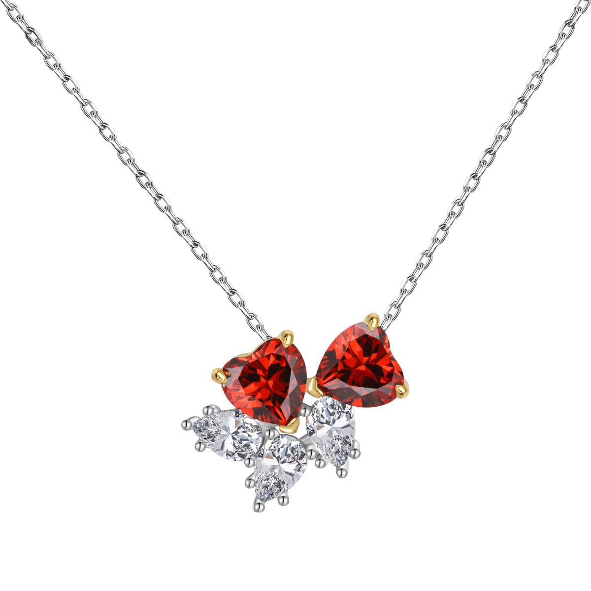 [Tonmkive Jewelry] قلادة القلب الأحمر الرقيقة