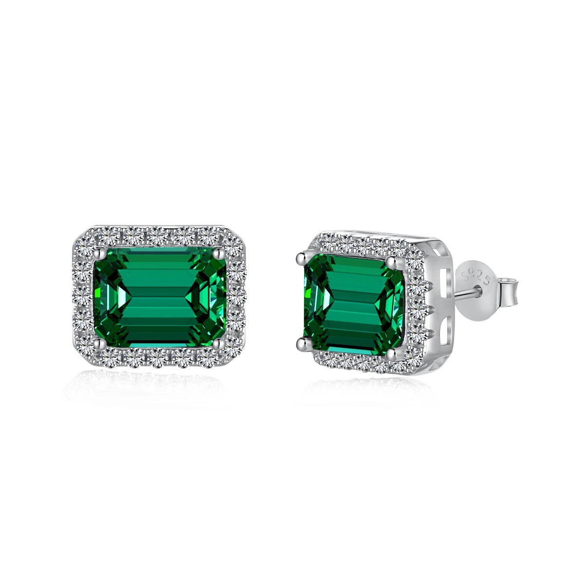 [Tonmkive Jewelry]Luxuriöse zierliche smaragdgeschliffene Bankett-Ohrringe