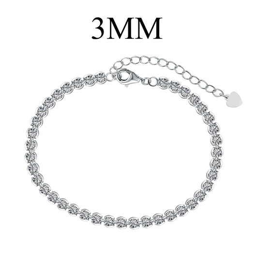 [Tonmkive Jewelry] Verziertes, funkelndes, rundgeschliffenes Armband für jeden Tag