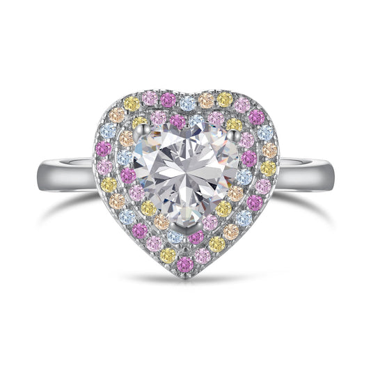 [Tonmkive Jewelry]خاتم زفاف رقيق على شكل قلب نابض بالحياة