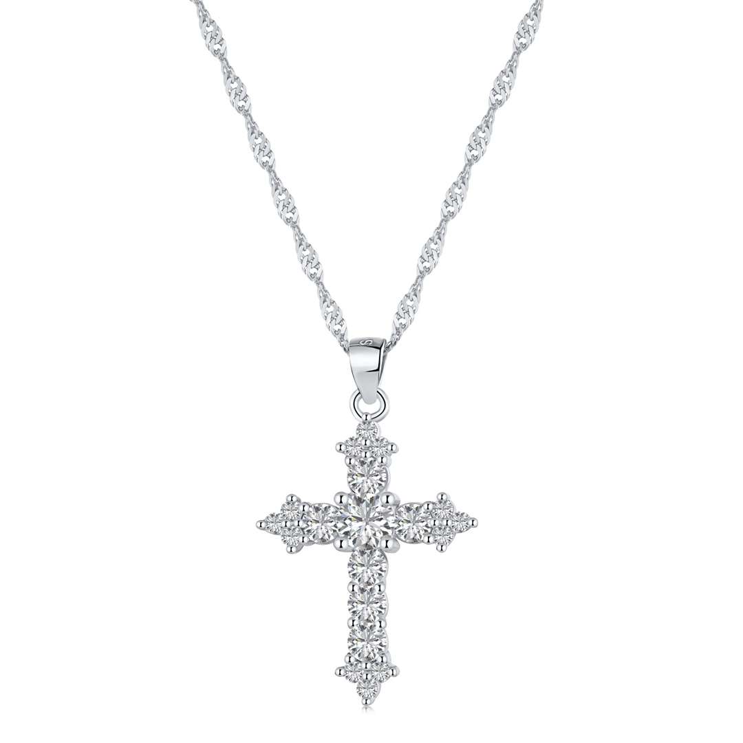[Tonmkive Jewelry] قلادة بشكل صليب رقيق