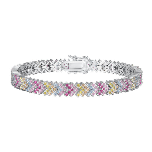 [Tonmkive Jewelry] Verziertes, funkelndes Partyarmband mit runden Steinen