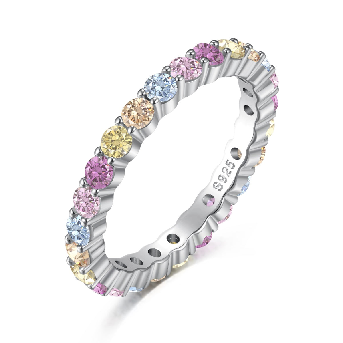 [Tonmkive Jewelry]Eleganter runder Ring für jeden Tag mit leuchtendem Schliff