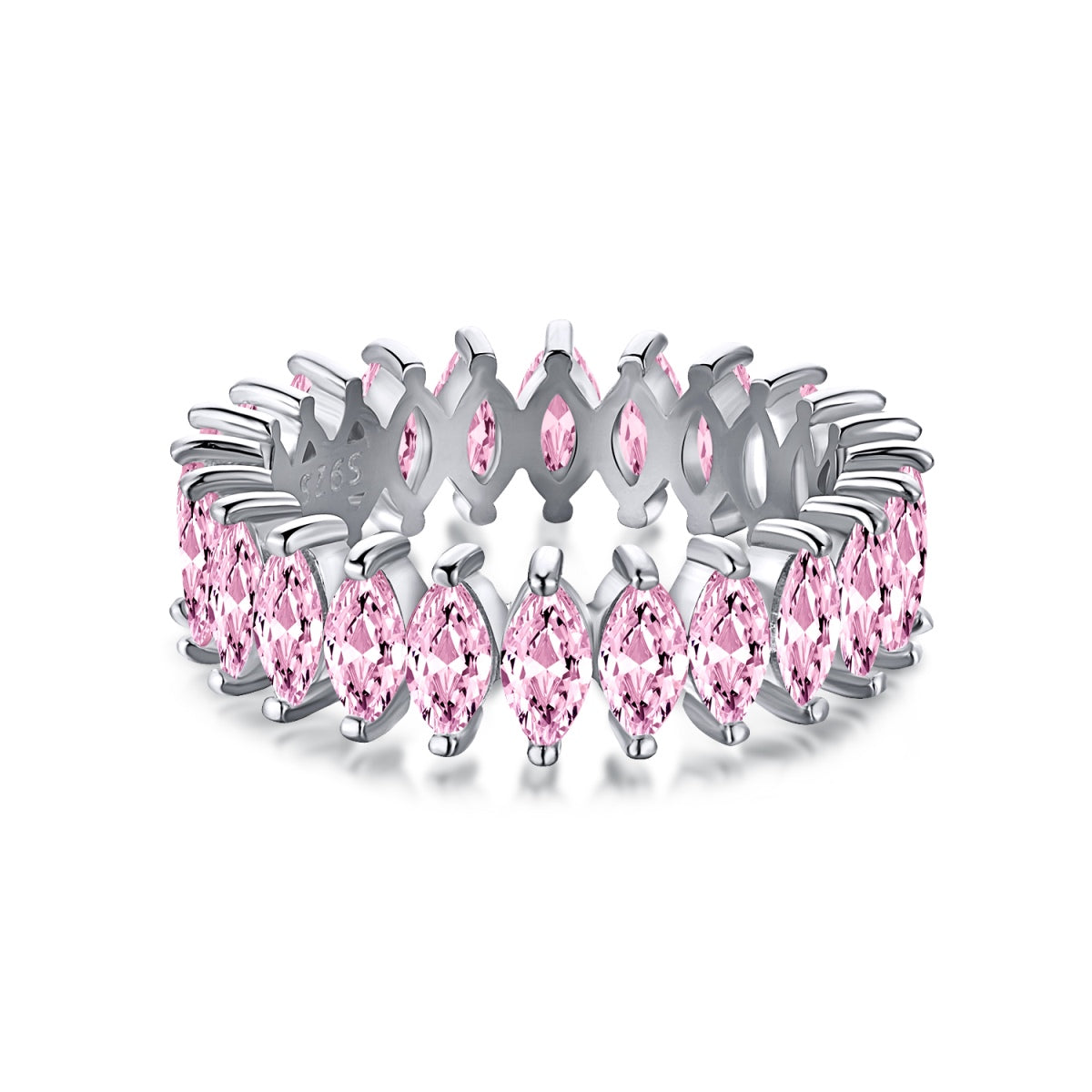 [Tonmkive Schmuck]Wunderschöner Marquise-Schliff Tennisring
