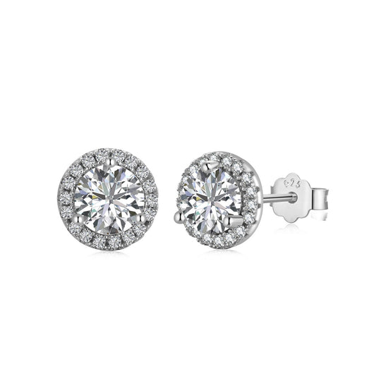 [Tonmkive Jewelry] Klassische Prinzessin Ohrringe mit rundem Schliff