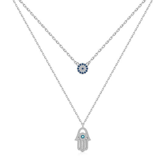 [Tonmkive Jewelry] قلادة كف حمسة عين الشيطان