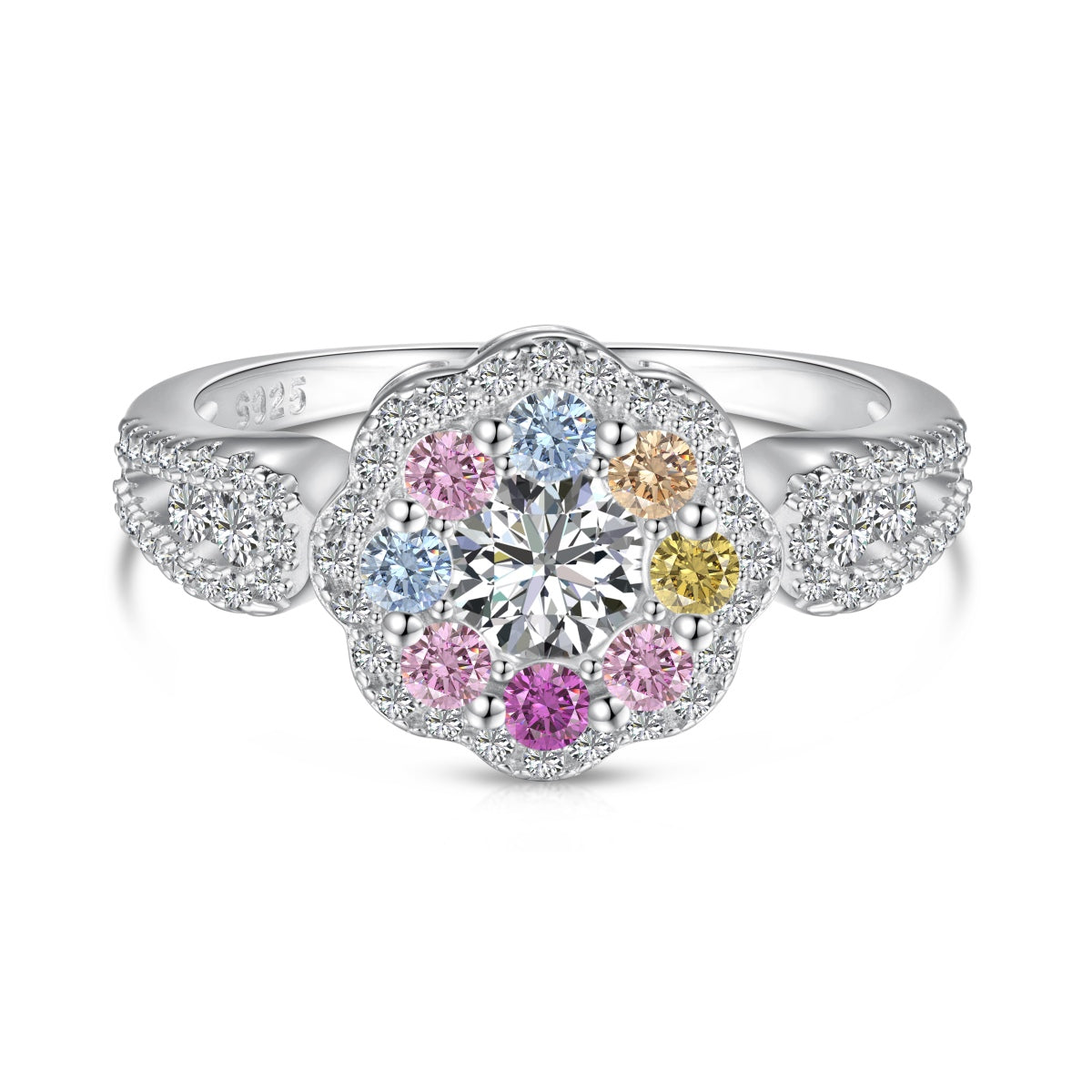 [Tonmkive Jewelry]Zarter bunter runder Blumenförmiger Ehering