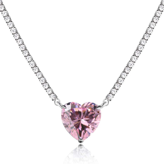 [Tonmkive Jewelry]8.0 قيراط قلادة التنس متعددة الاستخدامات الملونة على شكل قلب حلو