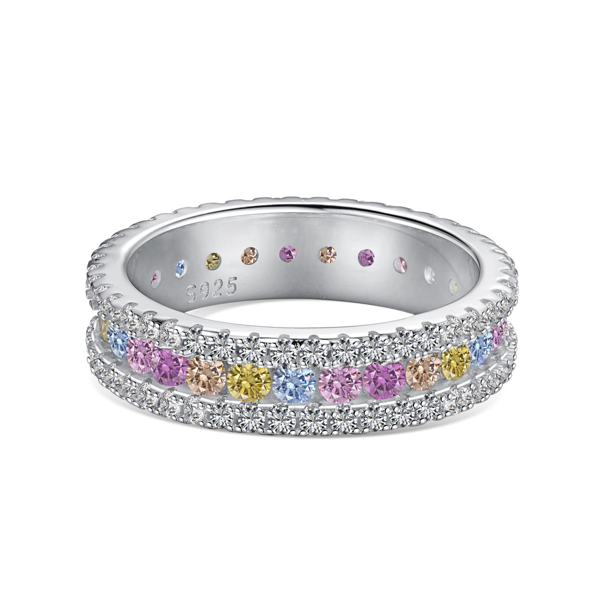 [Tonmkive Jewelry] خاتم يومي أنيق بقطع دائري وملون