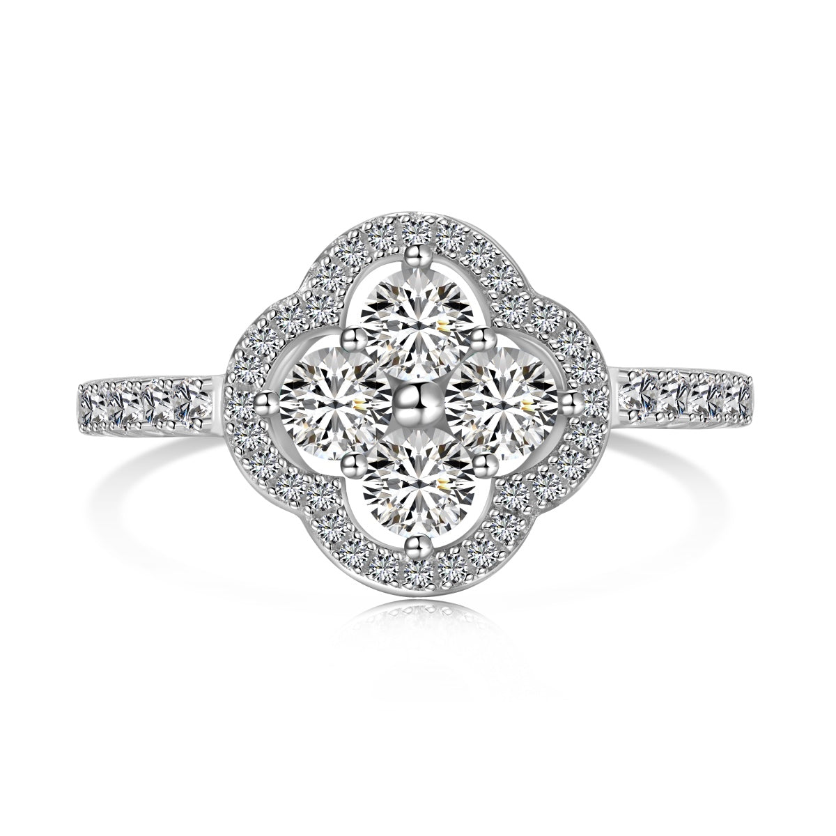 [Tonmkive Jewelry] Kleeblatt-Blumen-Design-Ring