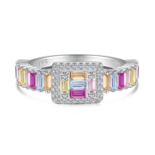 [Tonmkive Jewelry]خاتم حفلات أنيق ذو قطع مشع وملون