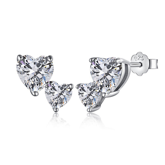 [Tonmkive Jewelry] Ohrringe im klassischen Prinzessinnen-Stil mit Doppeltem Herz